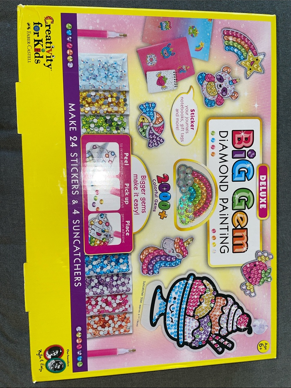 Big Gem Diamond Painting Deluxe Kit - Rainbow & Ice Cream Gems